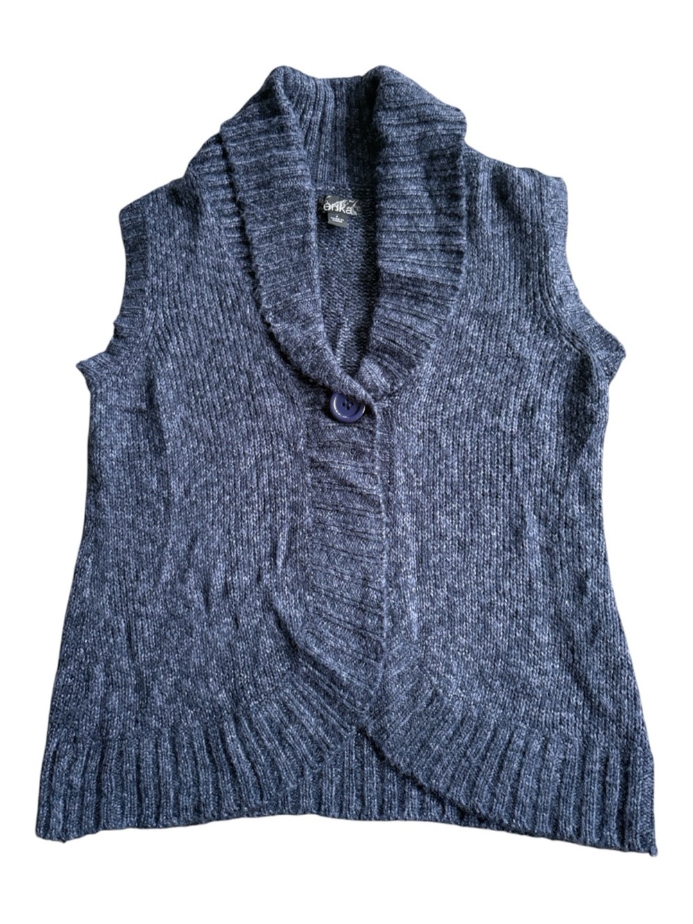 Erika Marled Knit Shawl Collar Sweater Vest
